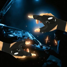 قفاز العمل المضيئ مع اضاءة ال اي دي