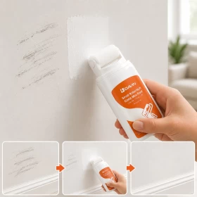 Small Roller Wall Patching Brush with Latex Paint - White 100 g