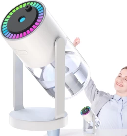 مرطب جو USB مع جهاز عرض سماء مرصعة بالنجوم ومؤقت - إيقاف تلقائي لمدة 6-8 ساعات (أبيض)