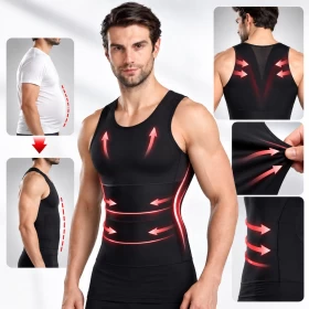 Men’s Slim Fit Compression Tank Top Black-L