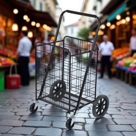 عربة تسوق عالية الجودة قابلة للطي وخفيفة الوزن مع عجلات