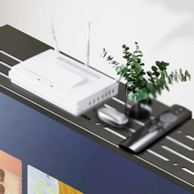 رف علوي للتلفزيون – رف تخزين علوي للشاشة قابل للتعديل، متعدد الاستخدامات لصندوق التلفزيون، الراوتر والمزيد