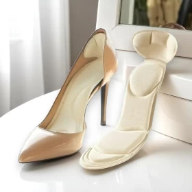 وسادة الأحذية النسائية ذات الكعب العالي الناعمة 4D باللون البيج-زوج