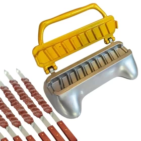 صانع الكباب الألمنيوم Arka باللون الذهبي – قالب كباب يدوي احترافي