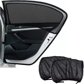 ستائر نوافذ سيارات للأطفال - ستائر شبكية واقية من الأشعة فوق البنفسجية من قطعتين