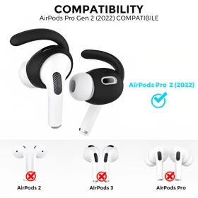 AhaStyle سيليكون 3 أزواج Air Pods Pro2 خطافات الأذن