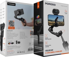 Porodo Velocam 3-Axis Gimbal Stabilizer  Professional Video Shooting Tool